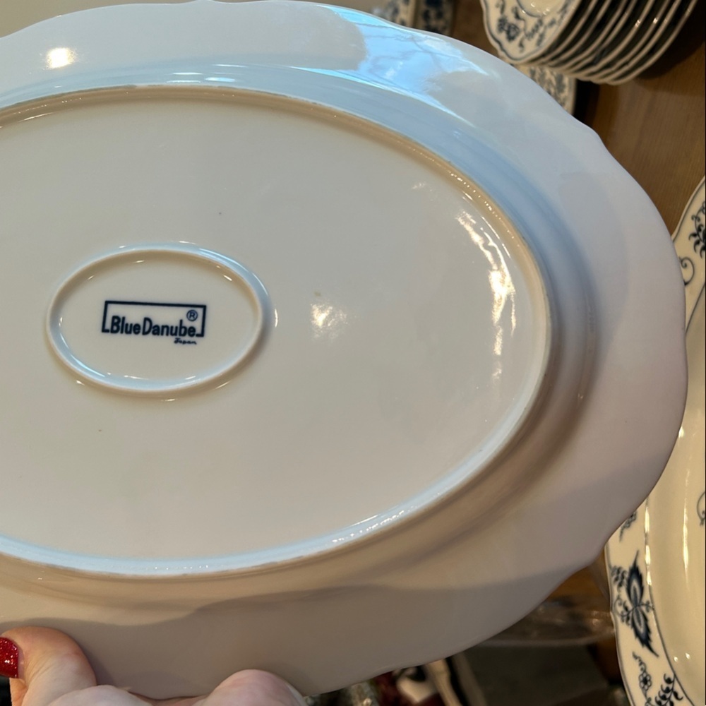 Vintage Blue Danube Serving Platter 14 inches by 10 inches - 2 platters! - Picture 5 of 8